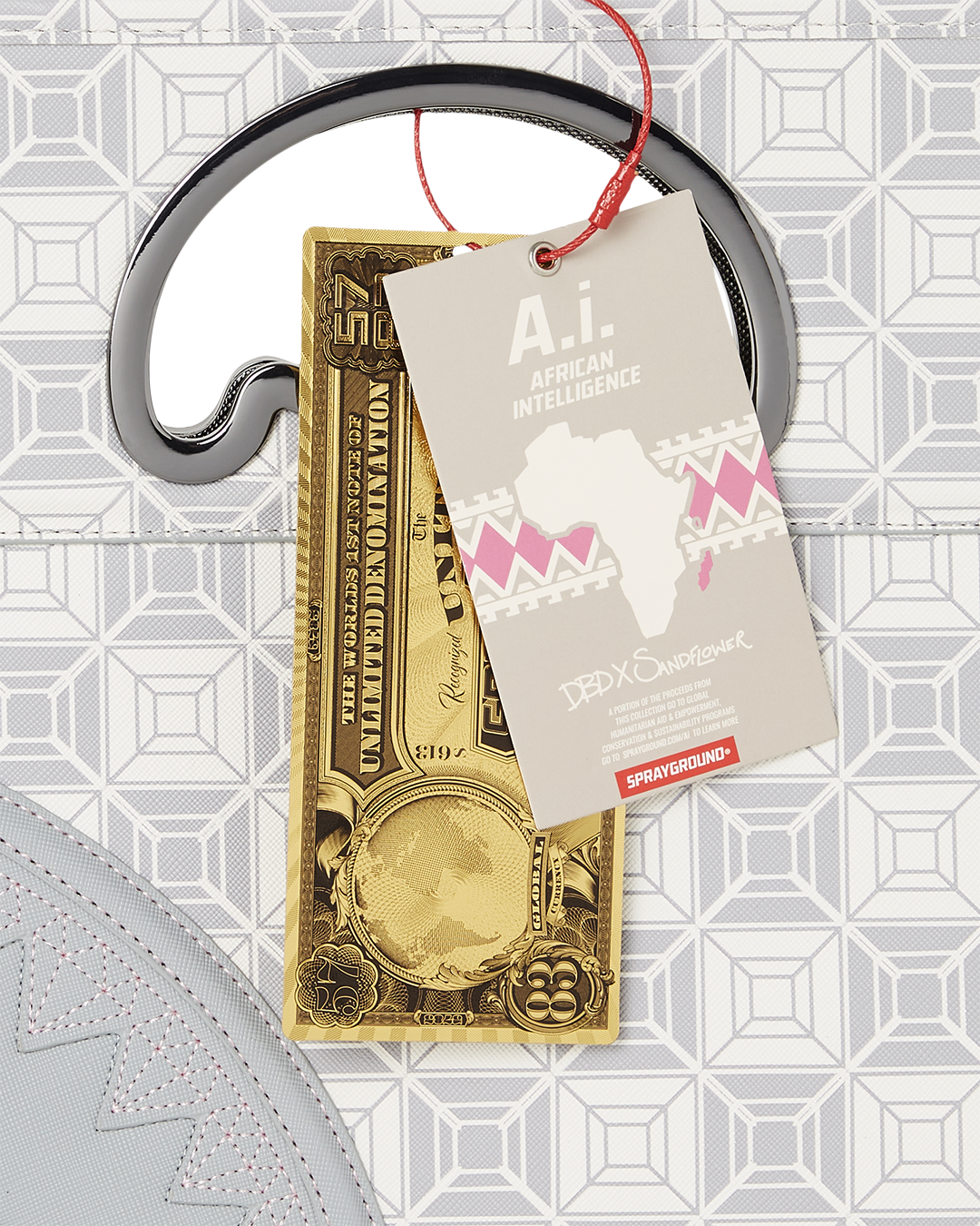 SPRAYGROUND® HANDBAG A.I.8 AFRICAN INTELLIGENCE BOOKED & BUSY CITY SAVVY HANDBAG