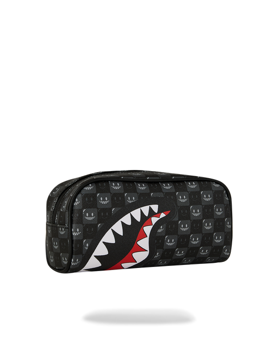 SPRAYGROUND® POUCH SHARKS IN PARIS WTF BUBBLY BLACK CHECK POUCH