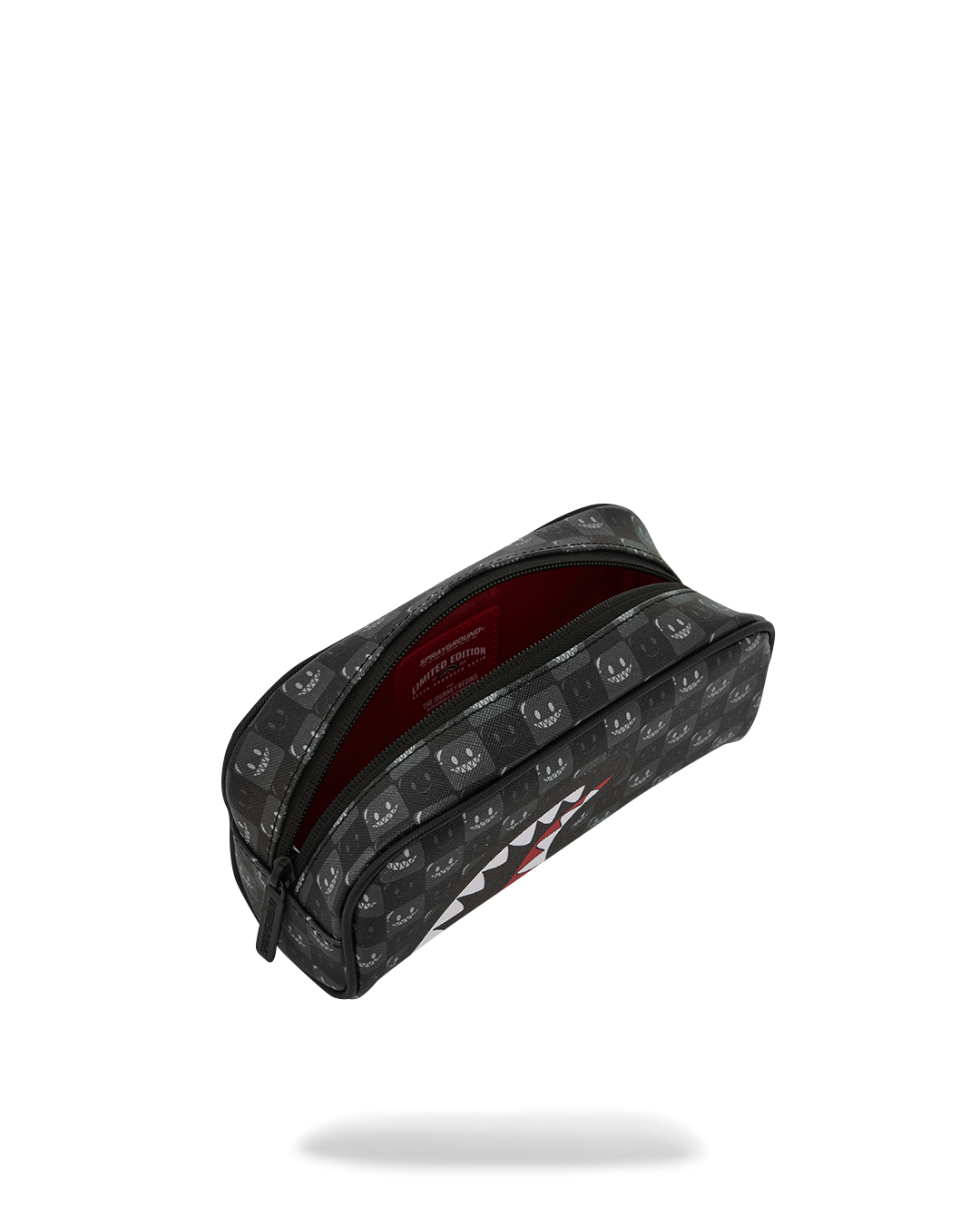 SPRAYGROUND® POUCH SHARKS IN PARIS WTF BUBBLY BLACK CHECK POUCH