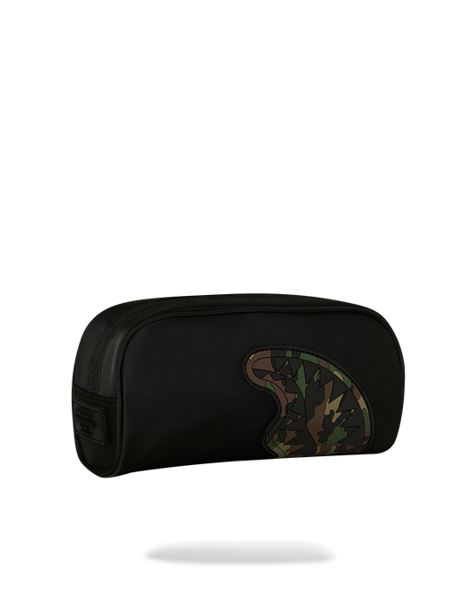 SPRAYGROUND® BACKPACK SHARK CENTRAL BLACK NYLON CAMO EMBOSSED SHARK POUCH