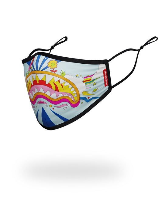 SPRAYGROUND® FASHION MASK ADULT GROOVY SHARK FORM FITTING FACE MASK