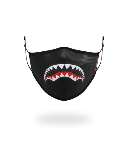 SPRAYGROUND® FASHION MASK ADULT SHARK LOGO (BLACK) FORM-FITTING FACE MASK