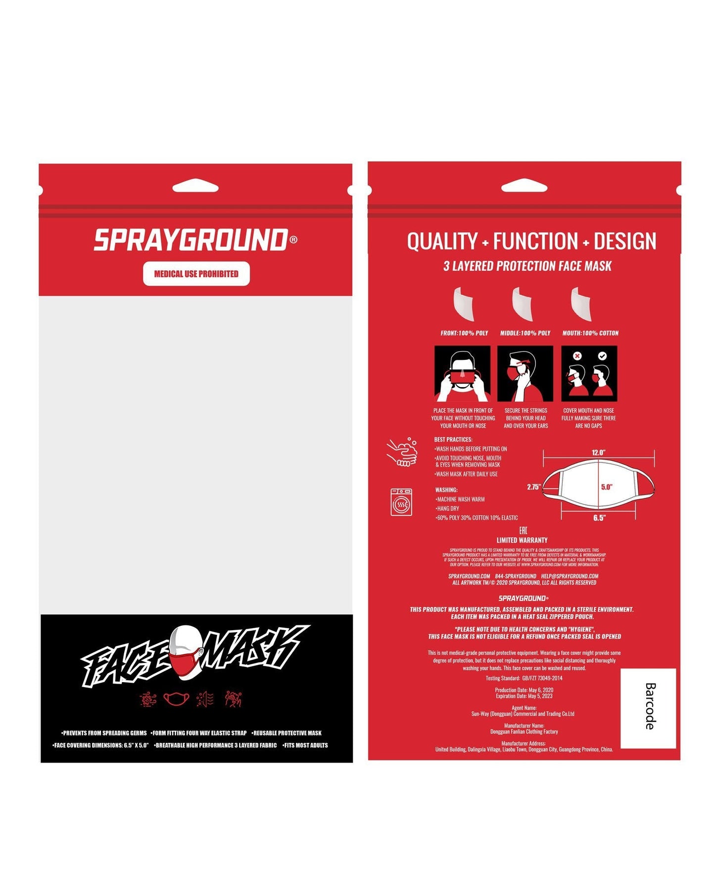 SPRAYGROUND® FASHION MASK NEON SHARK FORM-FITTING MASK