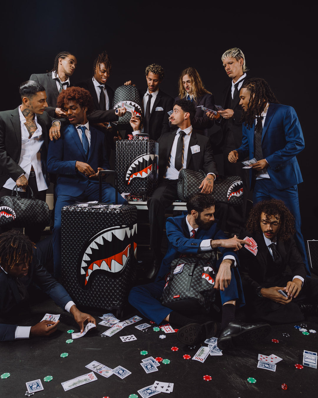 SPRAYGROUND® DUFFLE SHARKS IN PARIS WTF BUBBLY BLACK CHECK DUFFLE
