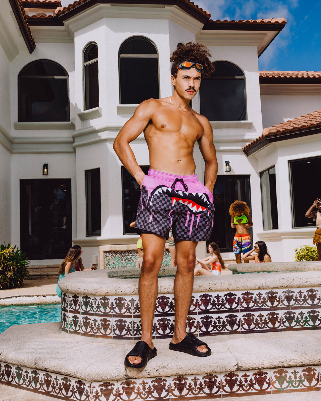 SPRAYGROUND® SWIM PINK PAINT DRIPS SWIM SHORT