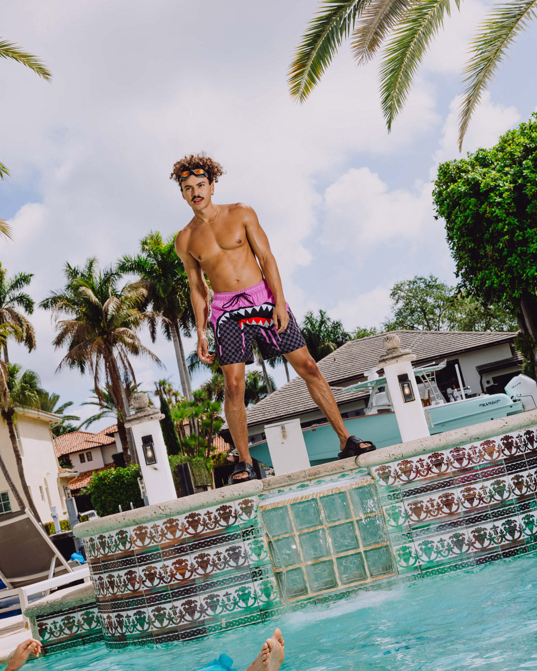 SPRAYGROUND® SWIM PINK PAINT DRIPS SWIM SHORT