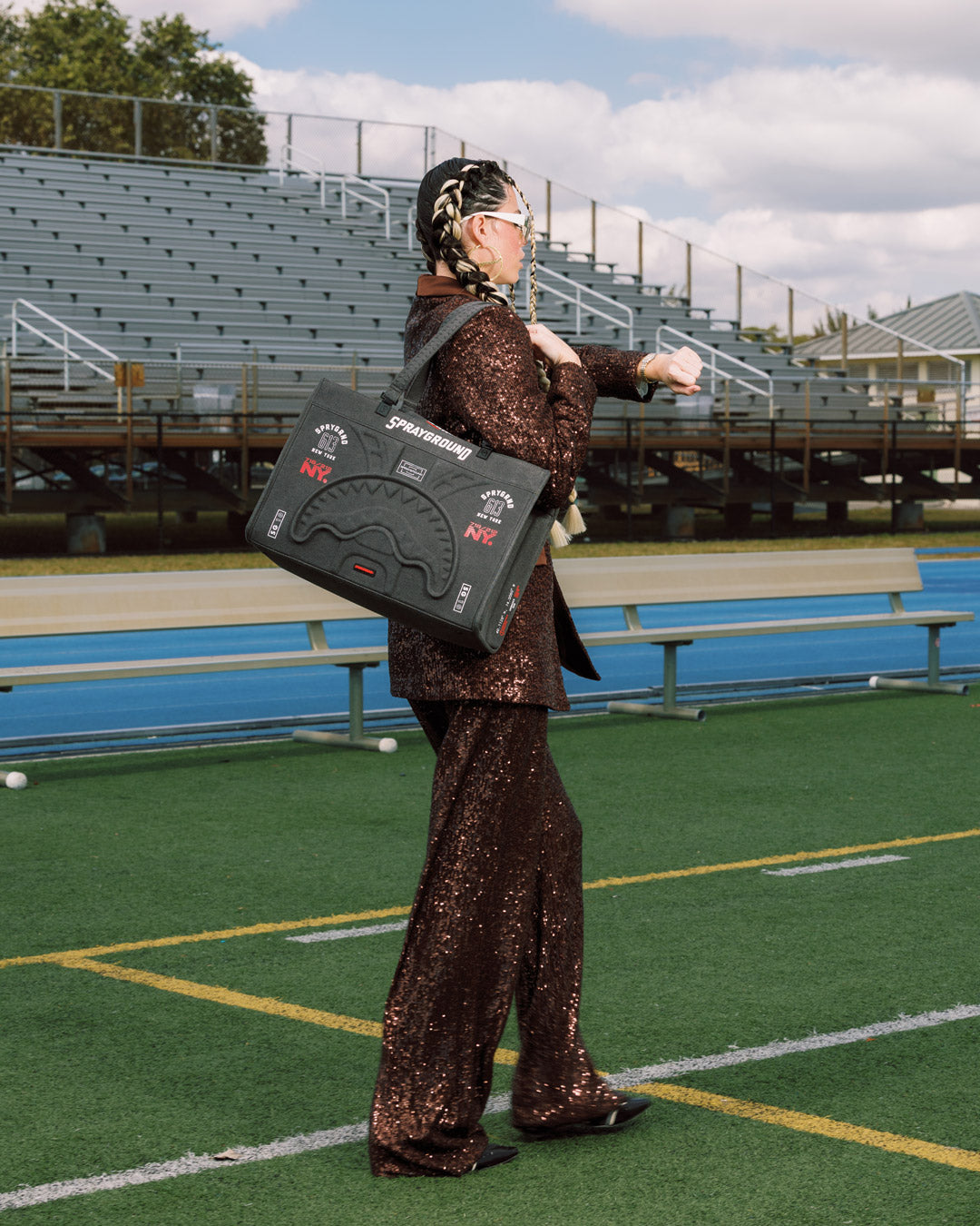 SPRAYGROUND® TOTE GRID LOCKED TORTUGA TOTE