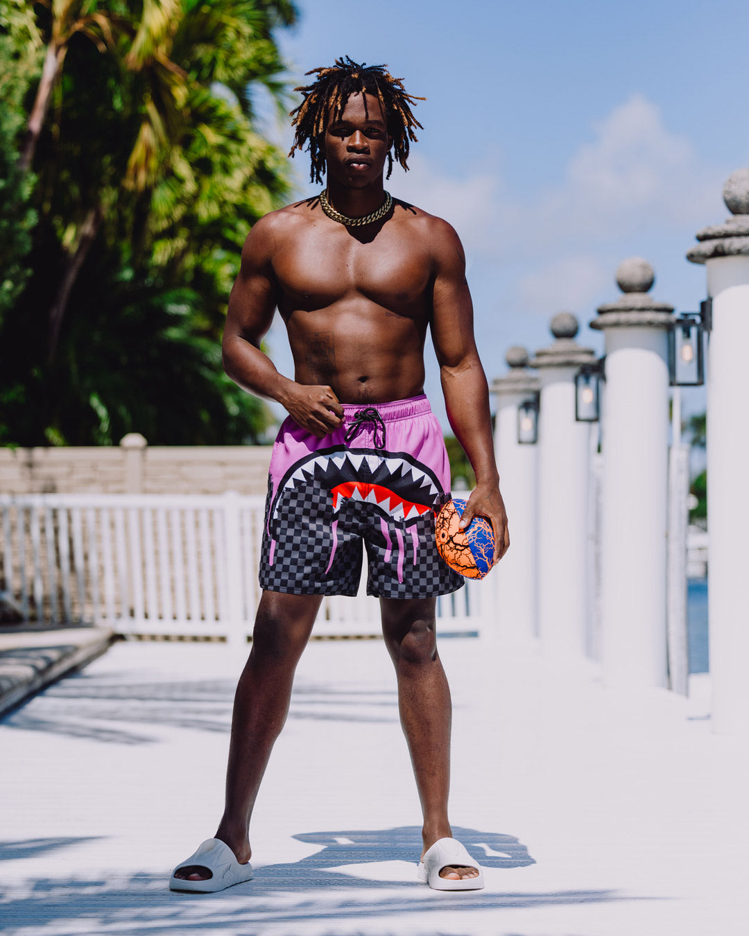 SPRAYGROUND® SWIM PINK PAINT DRIPS SWIM SHORT