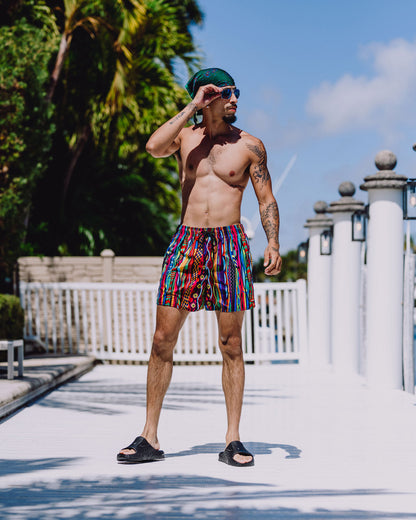 SPRAYGROUND® SWIM BIG PAPPI PATTERN SWIM SHORT
