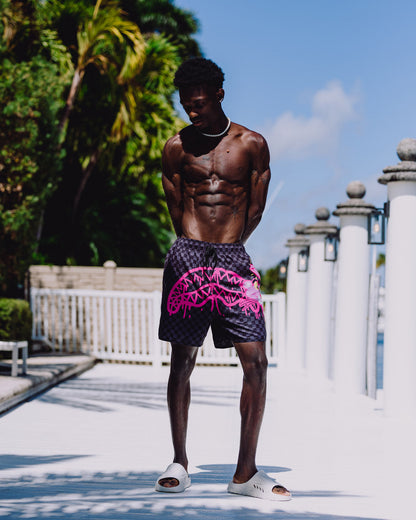 SPRAYGROUND® SWIM PINK PANTHER DIAMOND SHARK SWIM SHORTS