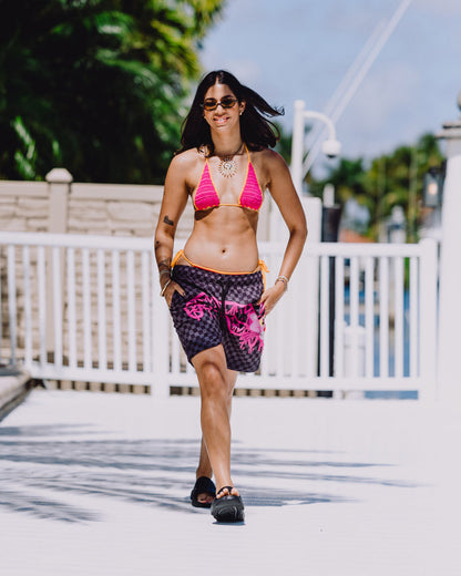 SPRAYGROUND® SWIM PINK PANTHER DIAMOND SHARK SWIM SHORTS
