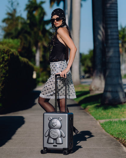 SPRAYGROUND® LUGGAGE MONEYBEAR MOGUL GUNMETAL CARRY-ON LUGGAGE