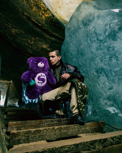 SPRAYGROUND® BACKPACK FUR CRAY PURP MONEYBEAR BACKPACK
