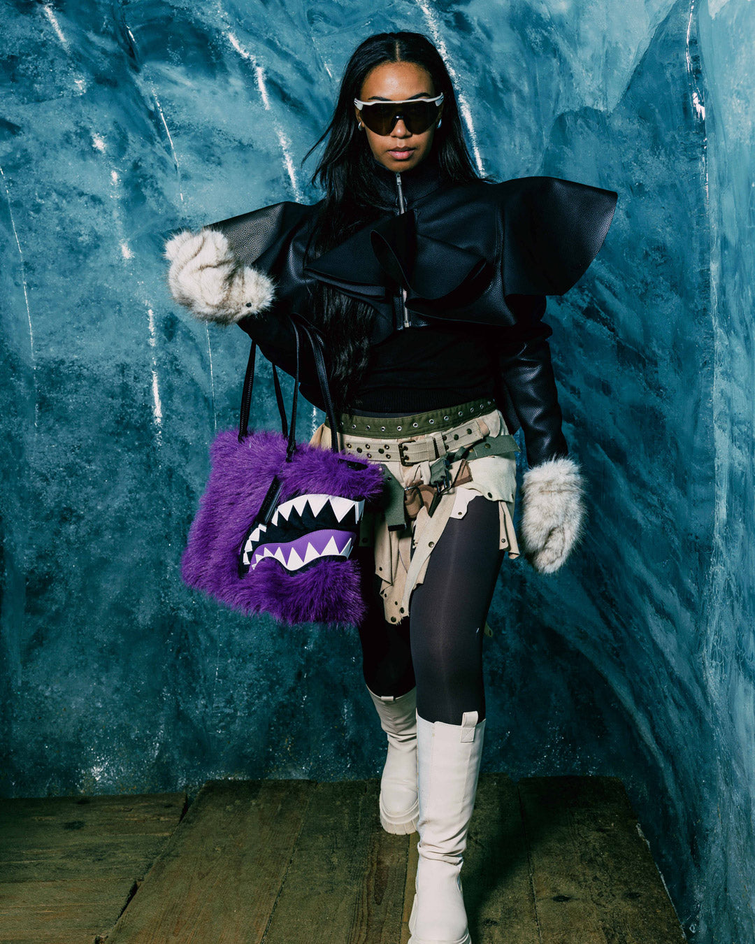 SPRAYGROUND® TOTE FUR CRAY PURP TOTE
