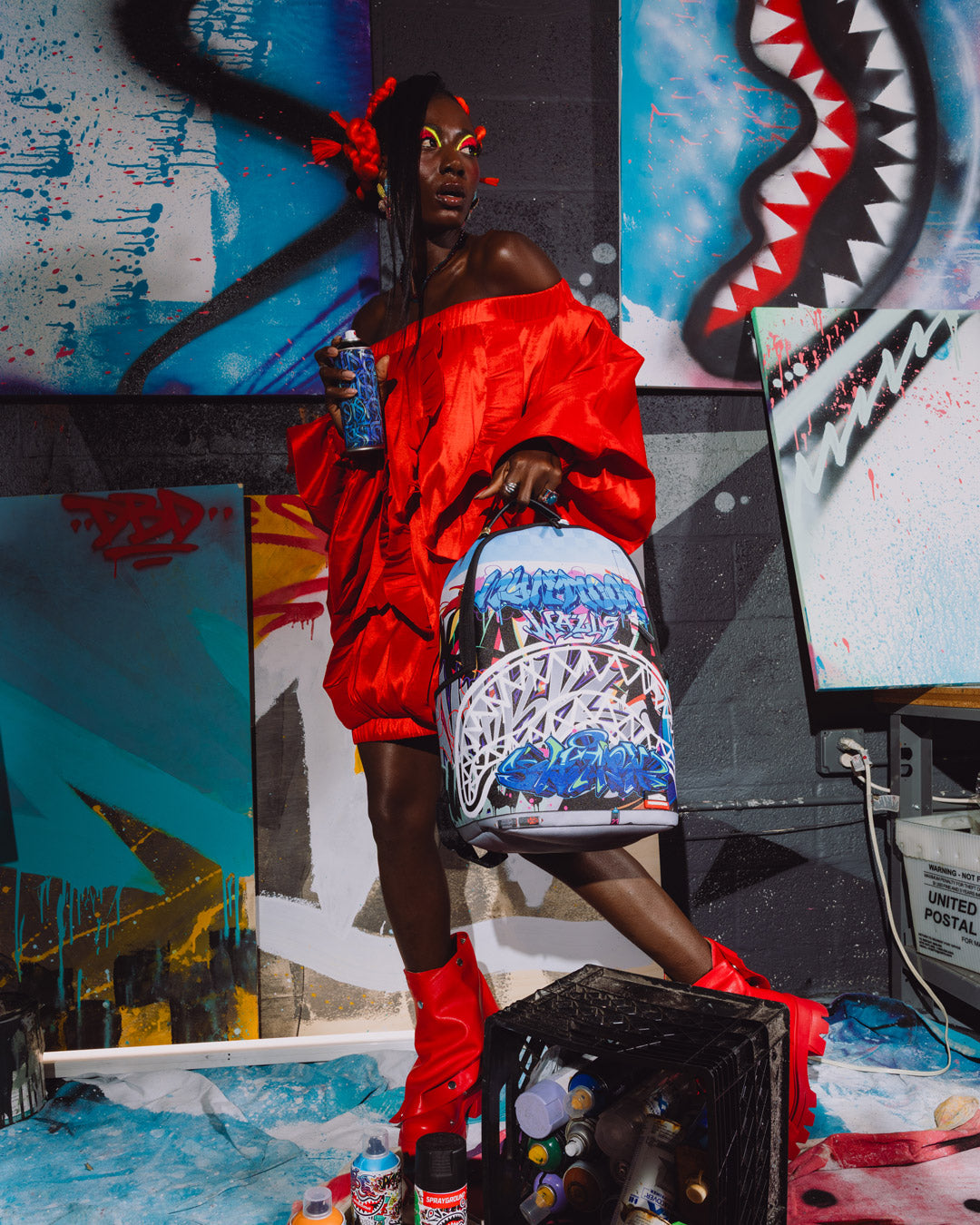 SPRAYGROUND® BACKPACK WYNWOOD WALLS COLLAB MURAL MUSEUM BACKPACK