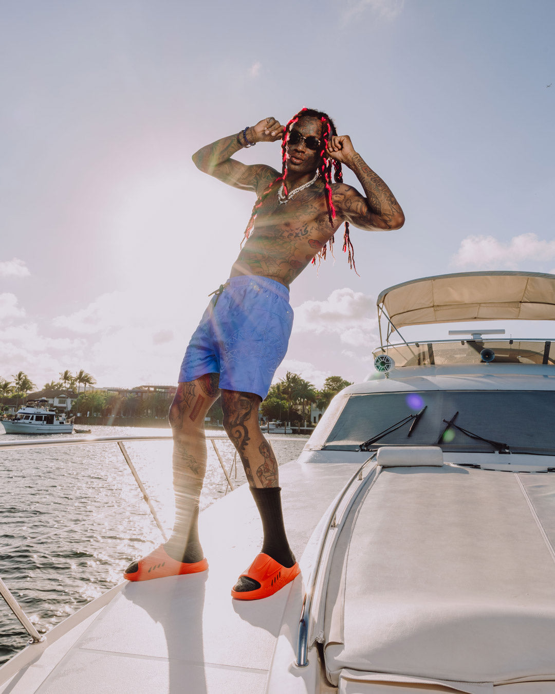 SPRAYGROUND® SWIM BLUE HENNY SWIM SHORT
