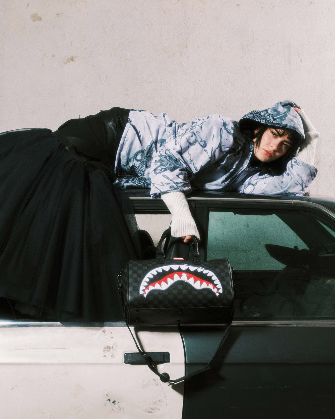 SPRAYGROUND® DUFFLE SHARKS IN PARIS BALLOON BLACK MINI DUFFLE