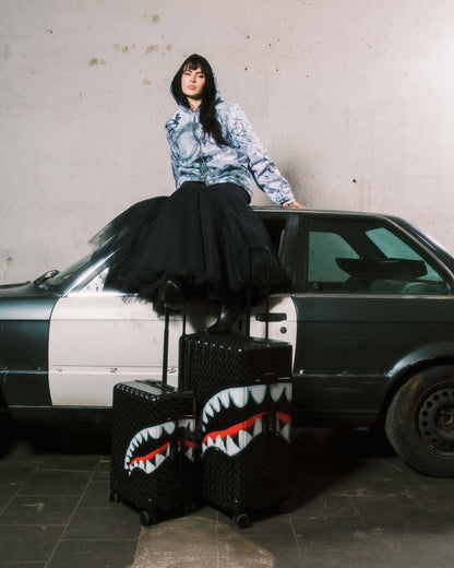 SPRAYGROUND® LUGGAGE SHARKS IN PARIS BALLOON BLACK FULL-SIZE LUGGAGE