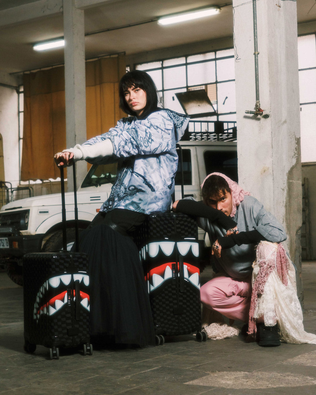 SPRAYGROUND® LUGGAGE SHARKS IN PARIS BALLOON BLACK CARRY-ON LUGGAGE