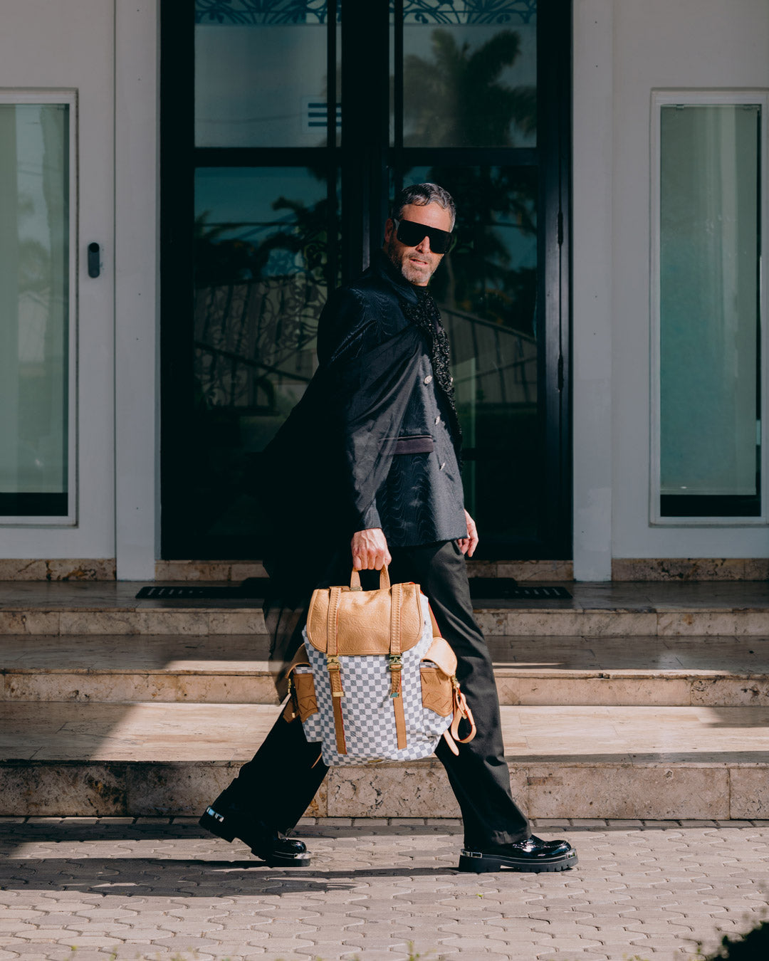 SPRAYGROUND® BACKPACK EMBOSSED CREAM CHECK MONTE CARLO