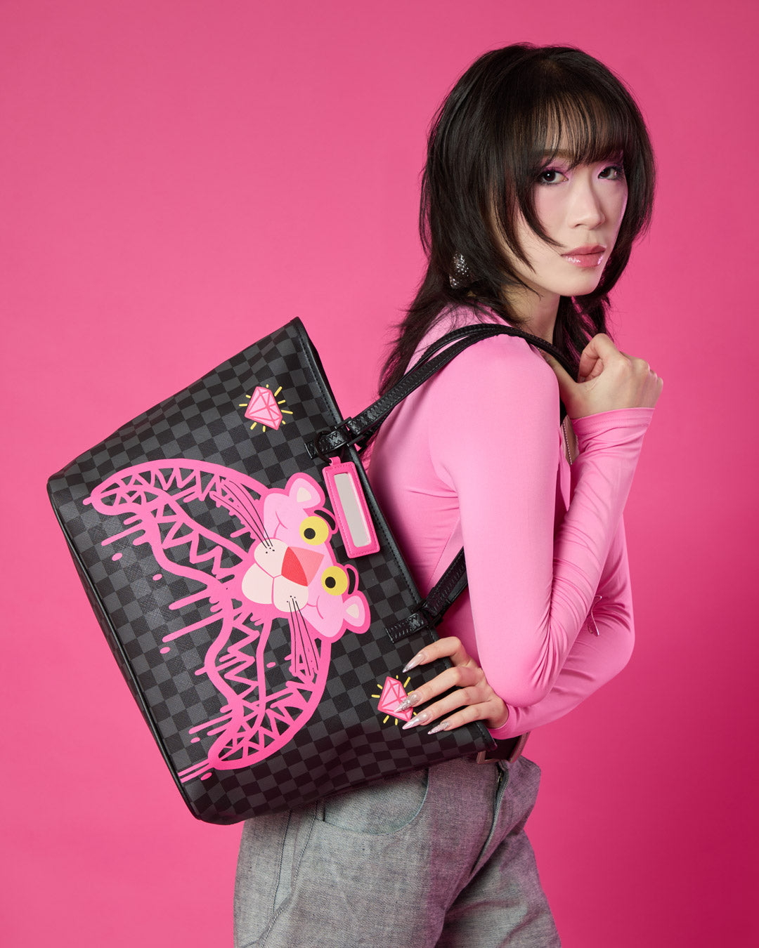 SPRAYGROUND® TOTE PINK PANTHER DRIPPY DIAMONDS TOTE