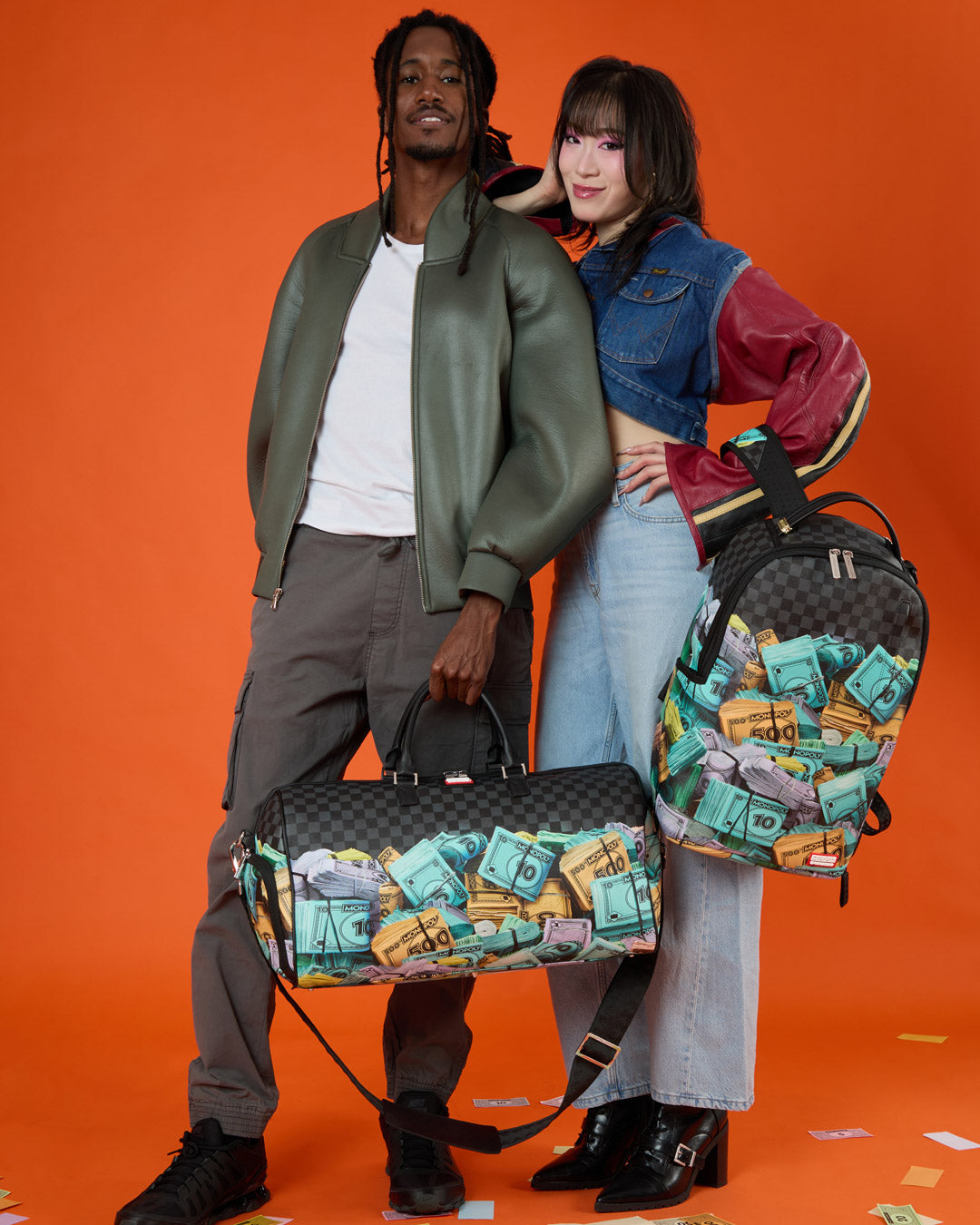 SPRAYGROUND® DUFFLE MONOPOLY MONEY STACKS DUFFLE