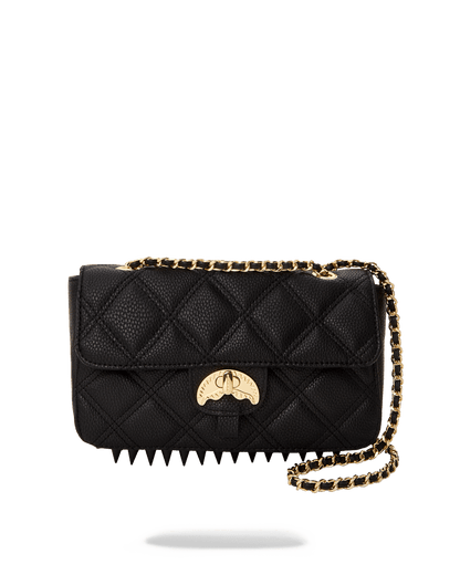 SPRAYGROUND® HANDBAG NOIR QUILT GOLD CHAIN SHARK HANDBAG
