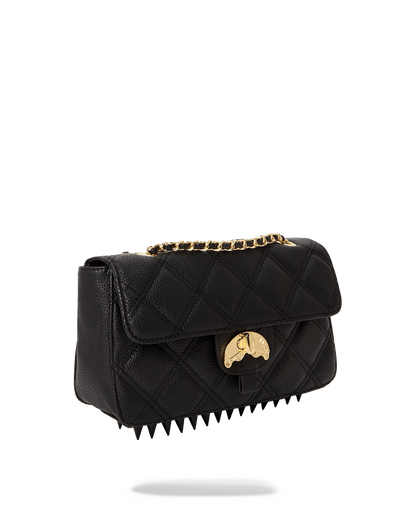 SPRAYGROUND® HANDBAG NOIR QUILT GOLD CHAIN SHARK HANDBAG
