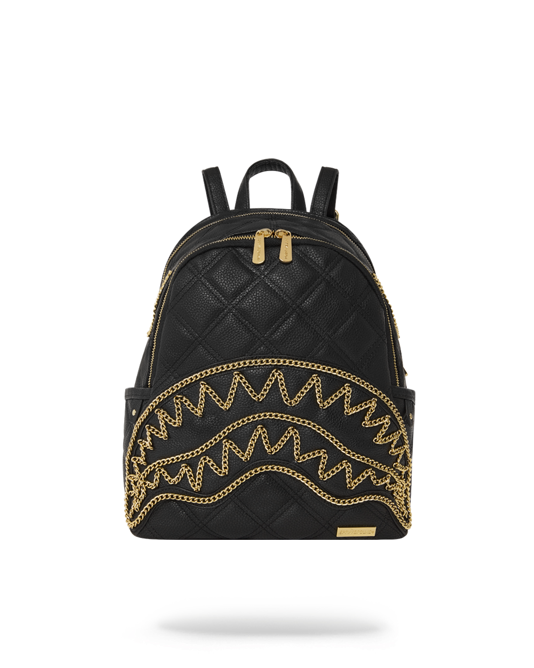 SPRAYGROUND® BACKPACK NOIR QUILT GOLD CHAIN SHARK SAVAGE BACKPACK