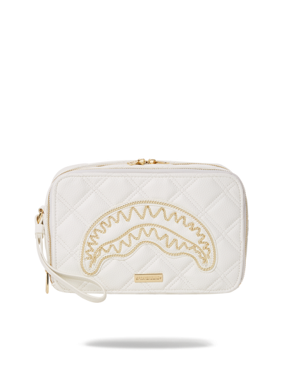 SPRAYGROUND® TOILETRY RIVIERA LE BLANC GOLD CHAIN SHARK TOILETRY BAG
