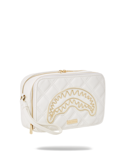 SPRAYGROUND® TOILETRY RIVIERA LE BLANC GOLD CHAIN SHARK TOILETRY BAG