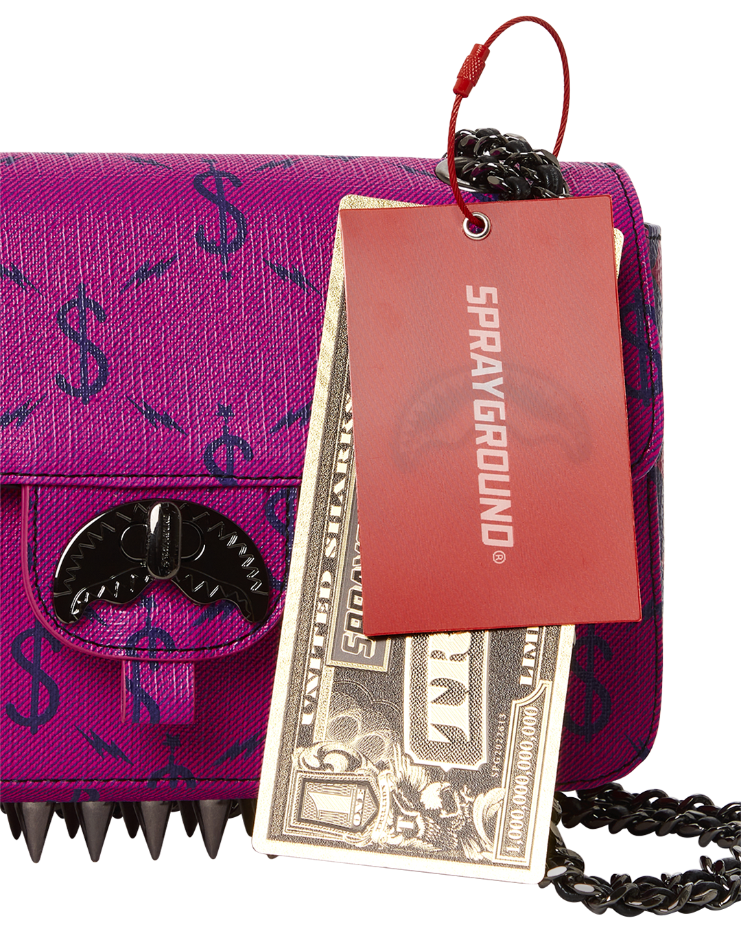 SPRAYGROUND® HANDBAG $NAPDRAGON GOLD CHAIN SHARK HANDBAG