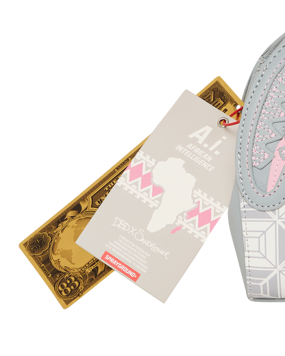 SPRAYGROUND® HANDBAG A.I.8 AFRICAN INTELLIGENCE BOOKED & BUSY SHARK HANDBAG