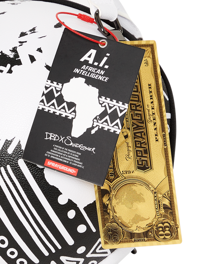 SPRAYGROUND® HANDBAG A.I.8 AFRICAN INTELLIGENCE - ORIGIN STORY GLOBE BAG