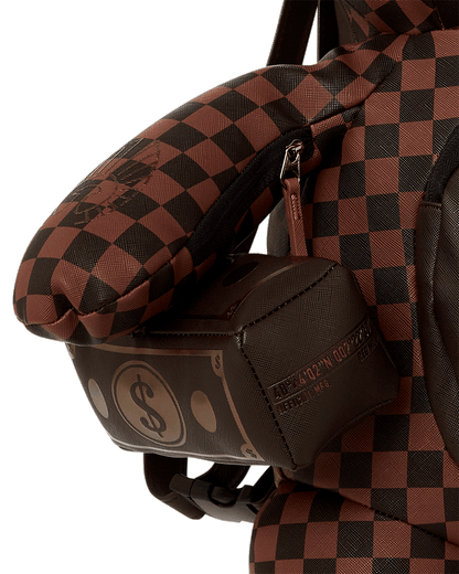 SPRAYGROUND® BACKPACK SPECIAL OPS BROWN CHECKERED MONEYBEAR TEDDYBEAR BACKPACK