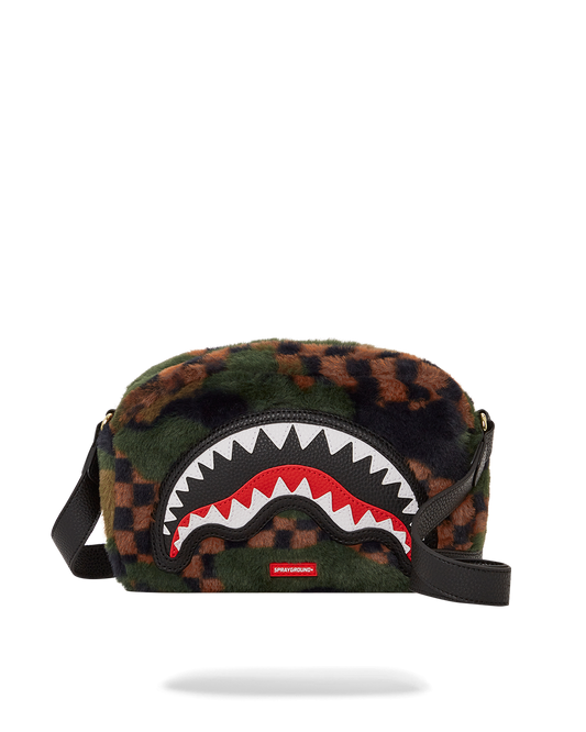 SPRAYGROUND® TOILETRY 3AM GREEN FURR MESSENGER BRICK BAG
