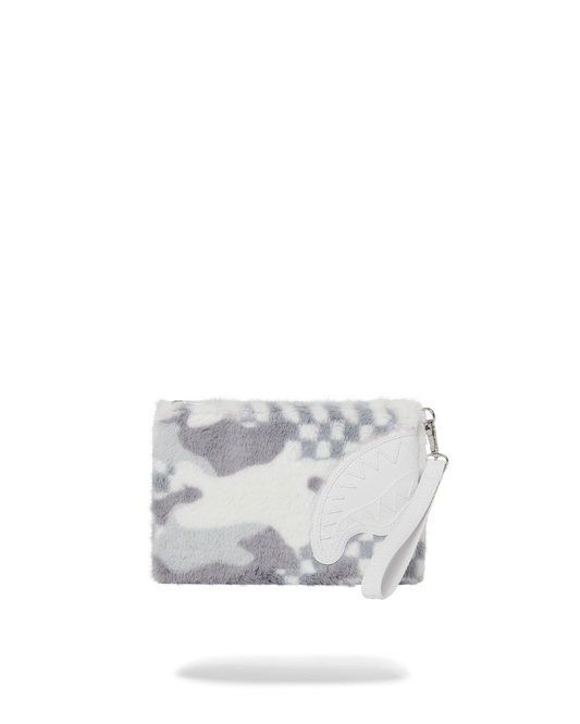 SPRAYGROUND® POUCHETTE WHITE 3AM FURR CROSSOVER CLUTCH
