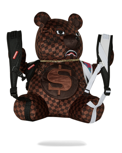 SPRAYGROUND® BACKPACK BEAR WEARING BACKPACK AS A BACKPACK
