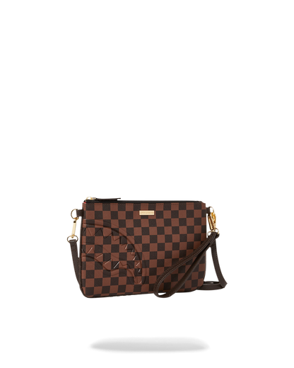 SPRAYGROUND® POUCHETTE CORE EMBOSSED CHECK CROSSOVER CLUTCH