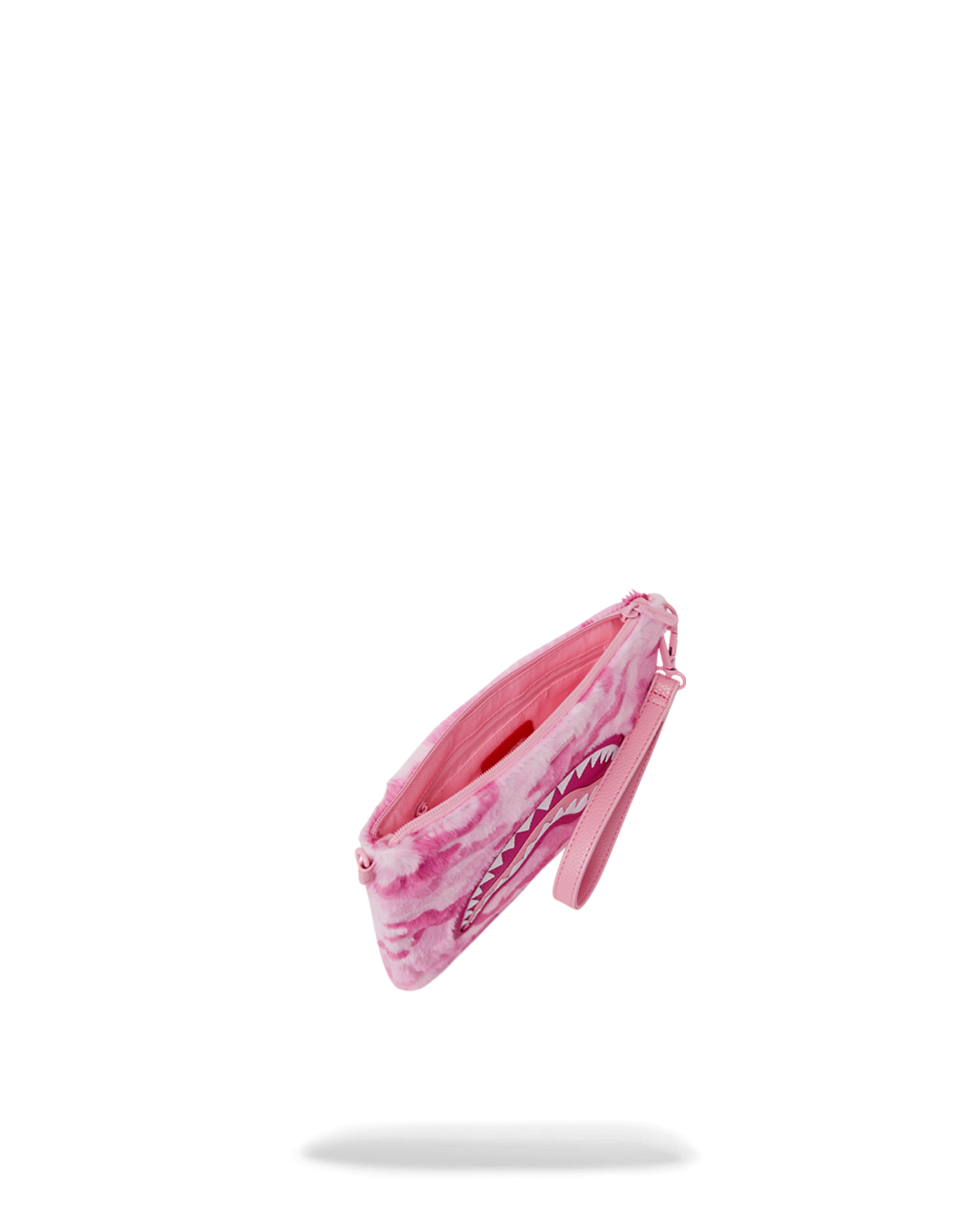 SPRAYGROUND® POUCHETTE PINK CAMO FAUX FUR CROSSOVER CLUTCH