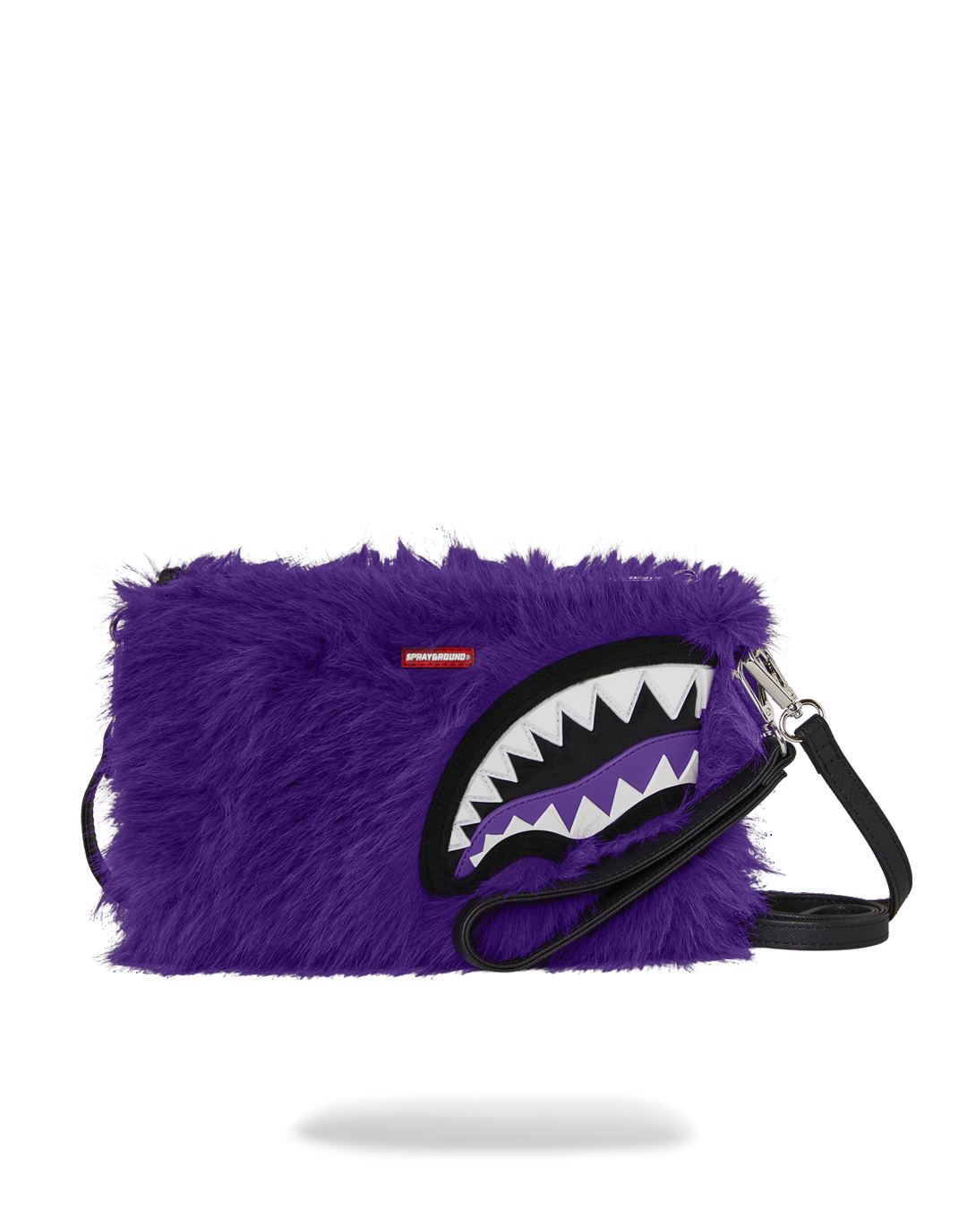 SPRAYGROUND® POUCHETTE FURZILLA SHARK (PURP) CROSSOVER CLUTCH