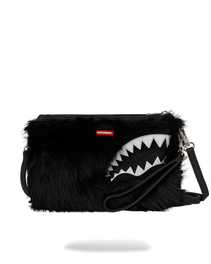 SPRAYGROUND® POUCHETTE FUR CRAY BLACK CROSSOVER CLUTCH