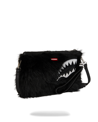 SPRAYGROUND® POUCHETTE FUR CRAY BLACK CROSSOVER CLUTCH
