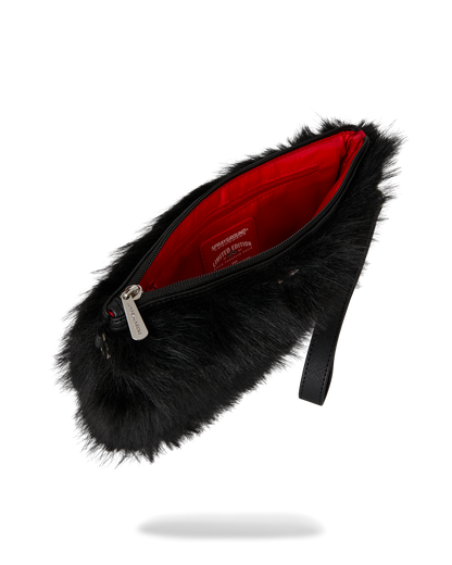 SPRAYGROUND® POUCHETTE FUR CRAY BLACK CROSSOVER CLUTCH