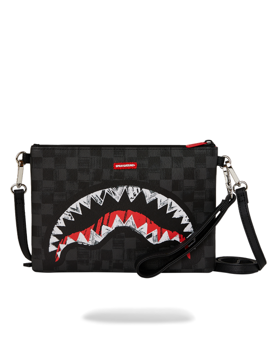 SPRAYGROUND® POUCHETTE SCRIBBLE SHARK CROSSOVER CLUTCH