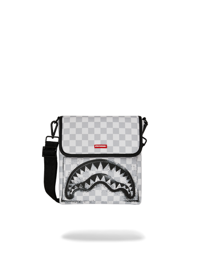 SPRAYGROUND® SLING BLACK STENCIL SHARK MESSENGER SLING