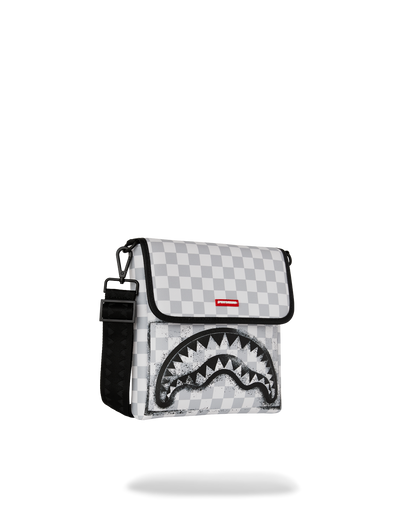 SPRAYGROUND® SLING BLACK STENCIL SHARK MESSENGER SLING