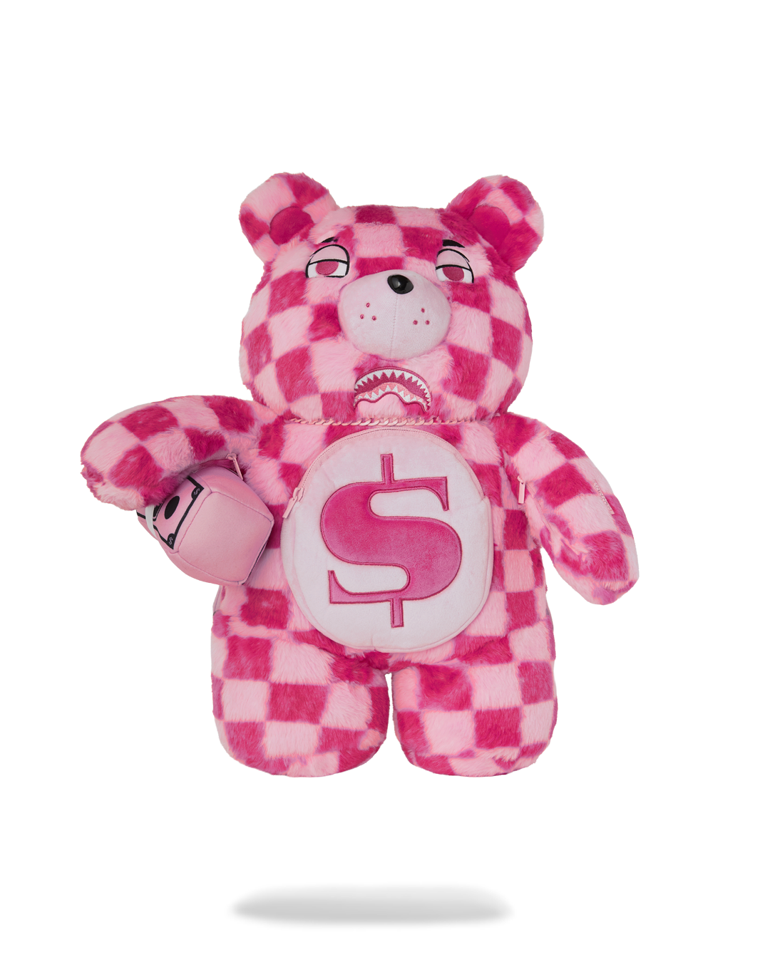 SPRAYGROUND® BACKPACK PINK FUR CHECK MONEYBEAR BACKPACK