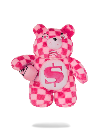 SPRAYGROUND® BACKPACK PINK FUR CHECK MONEYBEAR BACKPACK