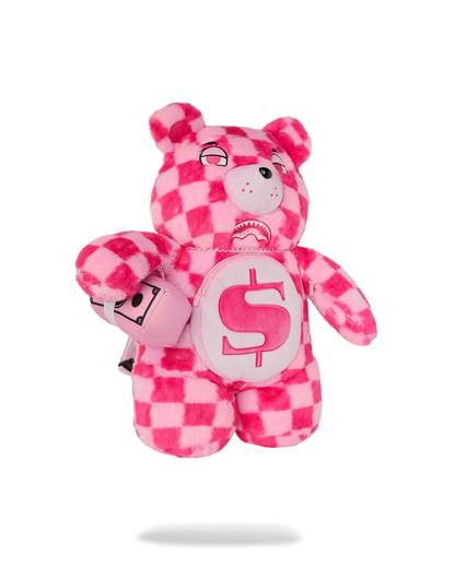 SPRAYGROUND® BACKPACK PINK FUR CHECK MONEYBEAR BACKPACK